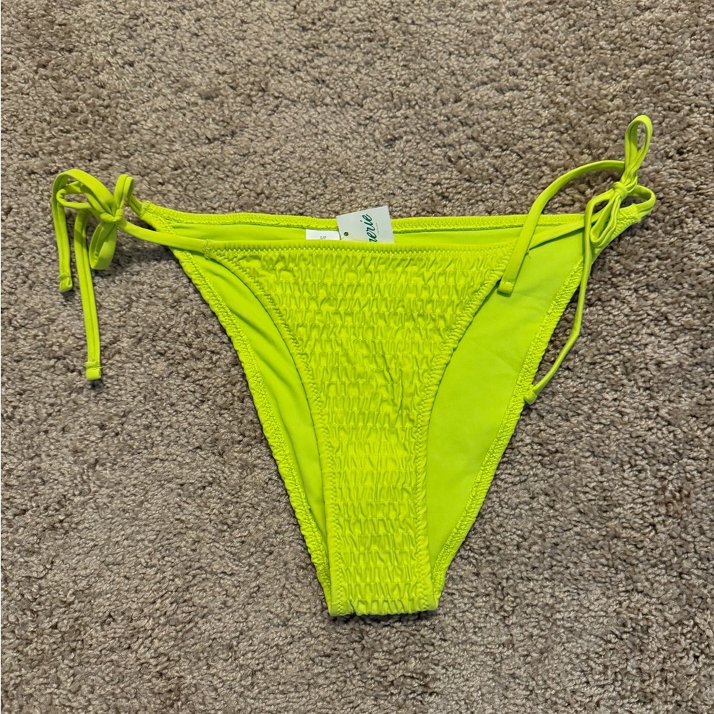 NEW Aerie Smocked Tie Cheeky Bikini Bottoms Medium
